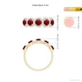 thumbnail image 4 of ANGARA Natural Half Eternity Five-Stone 1.7 ct Ruby Halo Ring in 14K Yellow Gold for Women (Size-4mm) | July Birthstone, Birthday, Anniversary, Jewelry Gift for Women | Natural Ruby Ring, 4 of 9