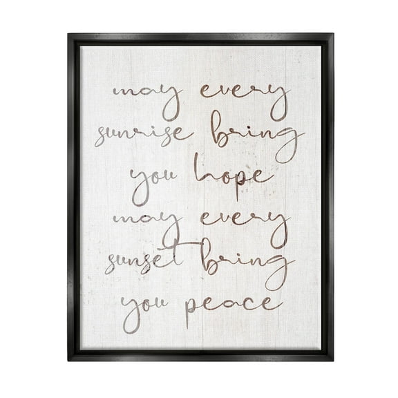 Sunrise Bring You Hope Uplifting Phrase Inspirational Graphic Art Jet Black Framed Art Print Wall Art