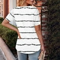 thumbnail image 5 of Xixinqiwan Women Tops under $10.00,Women Summer Casual Shirts Short Sleeve Striped Tunic Tops Crew Neck Tee Tshirt Blouses for Women White XL, 5 of 7