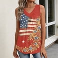 thumbnail image 7 of KDDYLITQ United States 250th Anniversary Shirts for Women Fourth Of July 250th Birthday Sleeveless Blouses 4th July Usa Flag Freedom Tanks Printed 2026 V Neck Tees Red M, 7 of 7