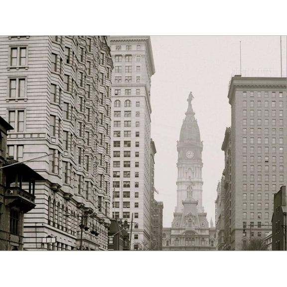 Art.com Broad Street, North from Locust Street, Philadelphia, Pa. Stretched Canvas Print Wall Art, 16" x 12"