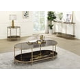 thumbnail image 5 of Fiorella Black Marble Print with Glass & Champagne Finish End Table for Living Rooms, 5 of 5