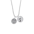 thumbnail image 2 of Delight Jewelry Silvertone Owl - Round Seal Silvertone Script Initial Disc - T - Charm Necklace, 20"+3", 2 of 4