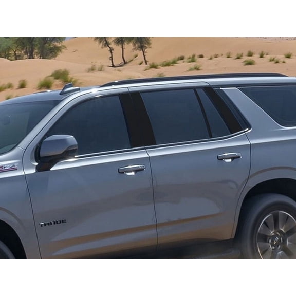 Rvinyl Pillar Post Window Trim Compatible with Chevrolet Tahoe 2021-2024 - Gloss (Black)