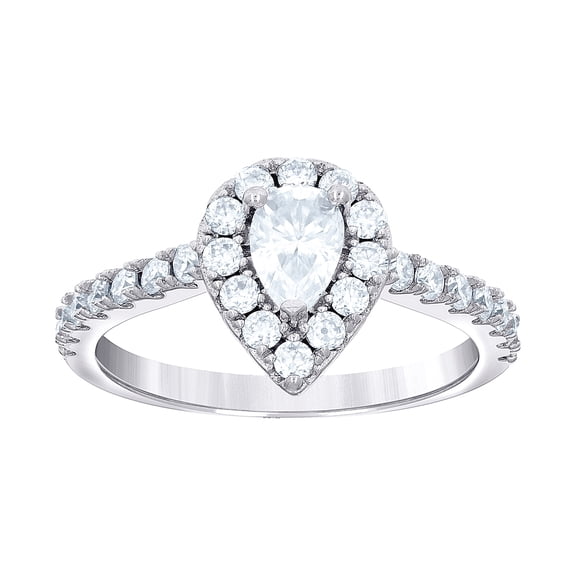 925 Sterling Silver Womens Pear Round Cubic Zirconia Teardrop Fashion Ring 6.1x1.7mm Wide Size 5 Ring for Women