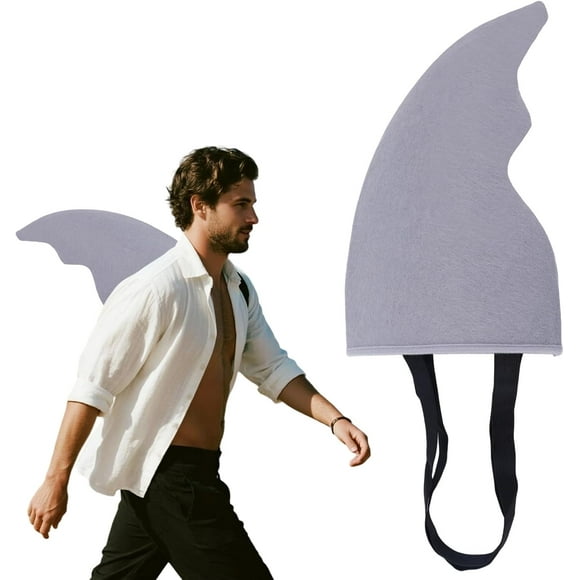 Shark Fin Costume, Adjustable Wearable Shark Fin Accessories for Kids & Adults Gray Costume Props for Cosplay Halloween Beach