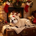 thumbnail image 6 of Cififendec Christmas Reindeer Pet Costume Onesie, 13.7", Soft Warm Hooded Animal Outfit for Xmas Cat Dog Holiday Dressing Up Styling, 6 of 7