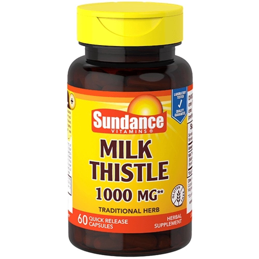2 Pack Sundance Vitamins Milk Thistle 1000 MG Capsules, 60 ea