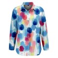 thumbnail image 5 of QASIEATN Tops for Women Graphic Tees Casual Button Down V Neck Long Sleeve Shirts Ladies Summer Tops, 5 of 7