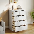 thumbnail image 6 of White Dresser, Lofka 5 Drawers Dresser Wood Chest of Drawers with Cut-Out Handles for Bedroom, 6 of 8