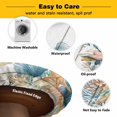thumbnail image 3 of Elastic Fitted Round Tablecloth, Teal Blue Coastal Waterproof Stretch Table Cover for 36"-44" Tables, Summer Beach Starfish Shell Coral Nautical Vintage Washable Outdoor Tablecloths for Patio, Picnic, 3 of 9