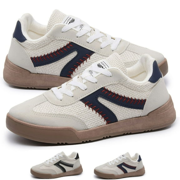 CHICVOMEY Women's Lace Up Platform Sneakers Back to School Comfort Trendy Vintage for Walking Casual & Athletic Wear All-Day Fashion Sneakers