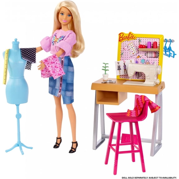 Barbie Career Places Fashion Design Studio Playset with Themed Accessories