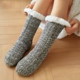 thumbnail image 2 of AMITOFO Women Slipper Fuzzy Socks Fluffy Sherpa Lined Soft Thick Knit Fleece Non Slip Warm Socks with Grippers, 2 of 7