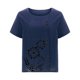 thumbnail image 4 of Fiudx Ofertas Del Día Blusa Superior de Camiseta de Manga Corta con Cuello Redondo y Botones Informales con Estampado de Moda para Mujer, 4 of 4