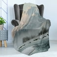 thumbnail image 4 of Alaska Soft Flannel Fleece Throw Blanket, Chilkat Valley Covered in Snow Winter Season Landscape Idyllic Scene from North, Cozy Plush for Indoor and Outdoor Use, 50" x 60", Grey White, by Ambesonne, 4 of 5