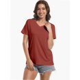 thumbnail image 6 of Womens Short Sleeve Round Neck Shirts Summer Top Fashion Basic Tee, 6 of 6