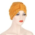 thumbnail image 3 of Uooqdmx Head Wraps for Women, Turbans for Women, Pre Tied Head Scarf for Women, Chemo Headwear for Women, Yellow One Size, 3 of 4
