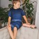 thumbnail image 4 of Balery Retro Blue Glitter Conjunto de Pijama Infantil de Manga Corta con Estampado – Ropa de Dormir de Algodón Suave-4X-Large, 4 of 6