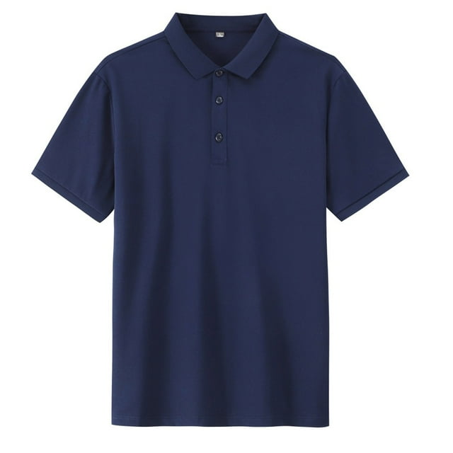 XMMSWDLA Hauts d'Été pour Femmes Manches Courtes Col en V Chemises Coupe Ample Tunique Hauts Bleu Foncé Chemises de Course Femmes