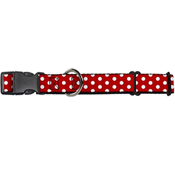 buckle-down minnie mouse polka dots red white disney martingale plastic clip collar