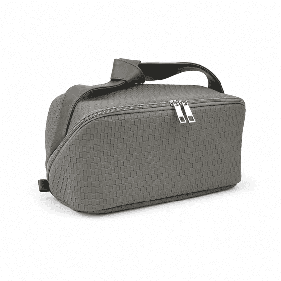 hhhouu Large Cosmetic Bag, PU Leather Makeup Organizer Case with Handle, Waterproof Travel Toiletry and Cosmetics Storage