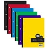 BAZIC College Ruled 1 Subject Wireless Notebooks 80 Sheets, Assorted Color, 6-Pack