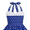 thumbnail image 4 of Ulanda Halter Pinup Dresses for Girls 50s Pin up Dress Girls Retro Dress 1950s Vintage Dress Kids A line Party 50's Polka Dot Dress (Blue, 5-6 Years), 4 of 5