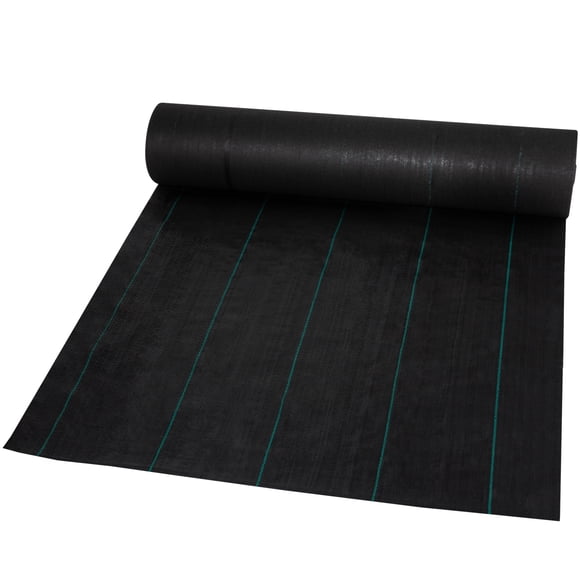 KFFKFF Garden Weed Prevention Material, 5.8 OZ Robust Landscape Material,4ft x 100ft Weed Management for Garden Soil Cover,Interlaced Geotextile Material for Landscaping, Gardening, Sublayer, Black