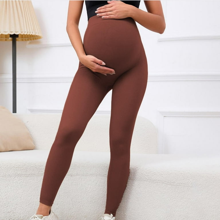 Itsun Maternity Pants Women s Maternity Casual Sports Yoga Pants Quick Dry Tight Exercises Early Pregnancy Trousers Coffee Walmart
