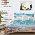 thumbnail image 3 of 3 Piece Ocean Beach Duvet Cover Set Twin Size,Microfiber Comforter/Quilt Cover with Corner Ties and 2 Pillowcases,Coastal Nautical Starfish Shells Sea Waves All Season Bedding with Zipper Closure, 3 of 8
