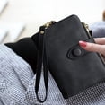 thumbnail image 4 of Apuakthei - Cartera pequeña de piel plegable para mujer, con ranuras para tarjetas, ventana de identificación, monedero con cremallera, 4 of 6