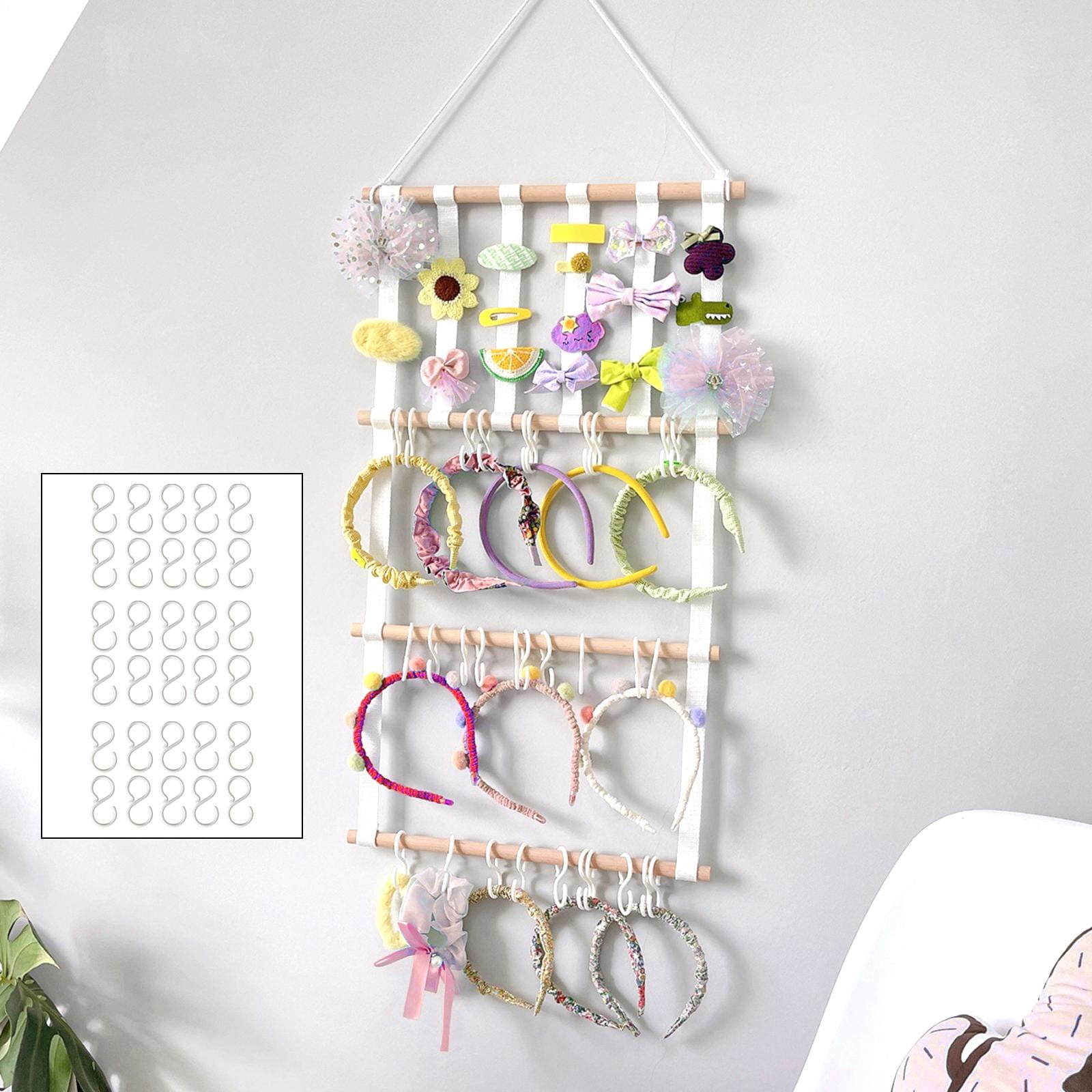 Hanging Hair Bow Organizer Holder - SumDirect Oxford Baby Hair Bow  Organizer Storage Hair Clip Accessories for Girls Kids Room Decorations  (Pink)