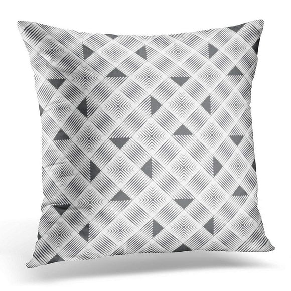 BSDHOME Modern Stylish Regularly Geometrical Linear with Thin Lines Rhombuses Triangles of Graphical Design Pillow Case Pillow Cover 20x20 inch