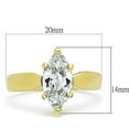 thumbnail image 2 of Womens Rings Gold Marquise Solitaire Stainless Steel Ring with AAA Grade CZ in Clear, 2 of 4