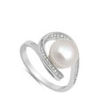 thumbnail image 4 of Clear CZ Simulated Pearl Swirl Ring .925 Sterling Silver Band White Jewelry Female Size 5, 4 of 4