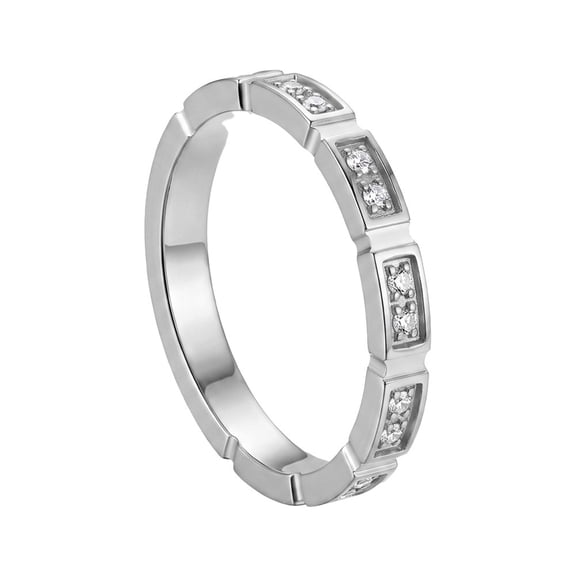 PAURO Cubic Zirconia Rings for Women Stacking Stainless Steel 2mm Band Delicate Dainty Minimalist Elegant Everyday Gift Meaningful Personalized Statement Jewelry Silver Plated Size 6
