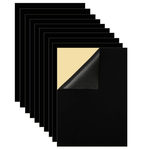 Bearachild 10 piezas de hojas de terciopelo autoadhesivas, forro de caja de joyería, plantilla de tapicería de fieltro para cajón y cómoda Decoración del hogar Negro Bearachild HA084295-01