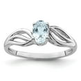 thumbnail image 4 of 925 Sterling Silver Rhodium-Plated Aquamarine Ring Size 9, 4 of 6