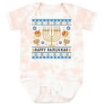 thumbnail image 3 of Inktastic Happy Hanukkah Sweater Style Design with Menorah and Dreidel Boys or Girls Baby Bodysuit, 3 of 5
