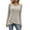Khaki, variant on qolati Womens Ribbed Knit Tops Thermal Long Sleeve Crew Neck Tunic T Shirts Casual Slim Fitted Button Hem Going Out Pullover Blouse