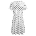 thumbnail image 5 of Black Polka Dots White Background Women's Dress Short Sleeve Summer Sundress Summer Women Clothes, 5 of 7