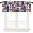 thumbnail image 4 of Valances for Windows 4th of July Independence Day Patriotic Gnome USA Flag Stripes Star Plaid Kitchen Curtains Valances 54"x18" Blackout Window Treatments Rod Pocket Valance Curtains for Bathroom, 4 of 5