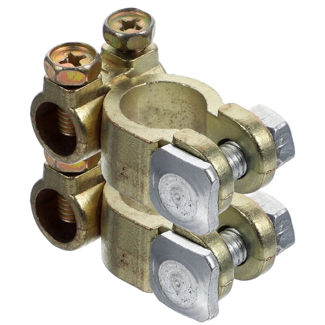GAXIRE 2Ud Terminal Auto Para Batería Con Clip Metálico Dorado Para Seguras