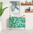 thumbnail image 2 of PixonSign Sideboard Buffet Cabinet, Kitchen Storage Cabinet with 2 Doors, Teal Green Vibrant Tile Patterns, Cupboard Console Table for Dining Room - 35" L x 18" W x 29" H, 2 of 5