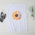 thumbnail image 3 of Graphic Shirt for Women Funny Floral Print Sleeveless Cute Juniors Tops Teen Girl Tee Funny T Shirt, 3 of 5