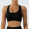 thumbnail image 3 of Cute Bra Women Lightly Lined Bra Feature V-Neck Sport Bra Style W-1118 Black L, 3 of 7