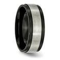 thumbnail image 6 of Titanium Beveled Edge 8mm Black IP-plated Satin and Polished Band, 6 of 9