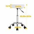 thumbnail image 5 of BestOffice Round Rolling Stool with Swivel Garage Stool with Wheels PU Cushion Leather Stool for Office, Massage (White), 5 of 7