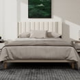 thumbnail image 2 of NNV Queen Upholstered Platform Bed with Vertical Channel Tufted Headboard,Wooden Slats Support,Beige Velvet, 2 of 6
